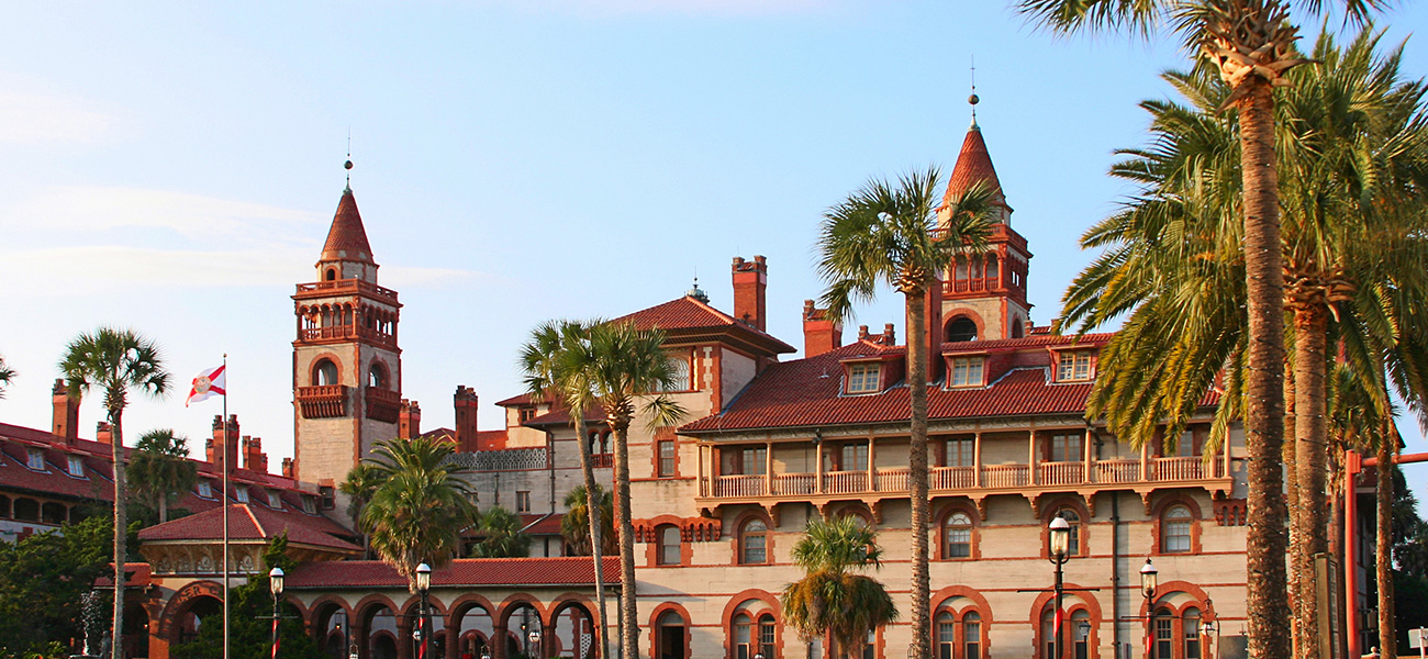 Spanish colonial architecture at the St. Augustine City Hall and Lightner Museum.