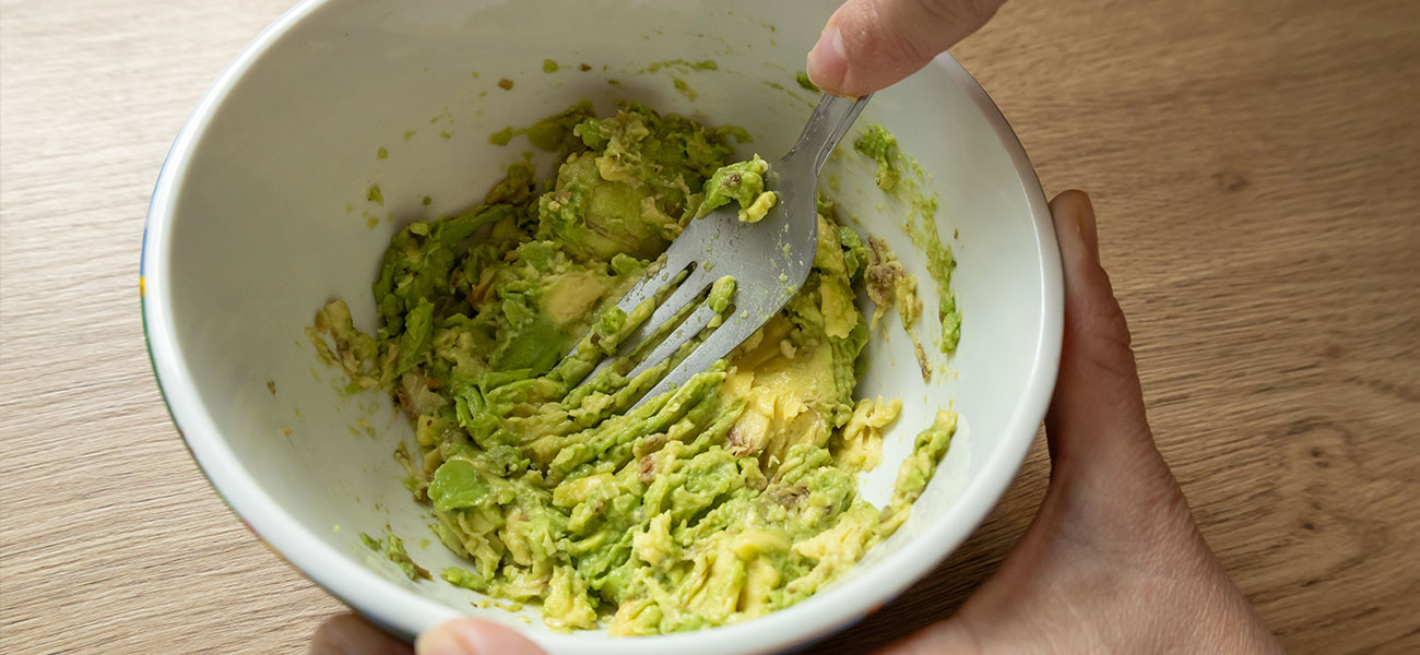 Mashing avocado