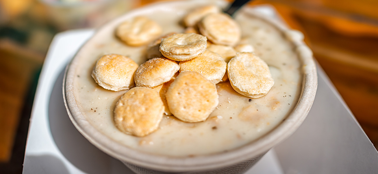 Classic Rhode Island clam chowder.