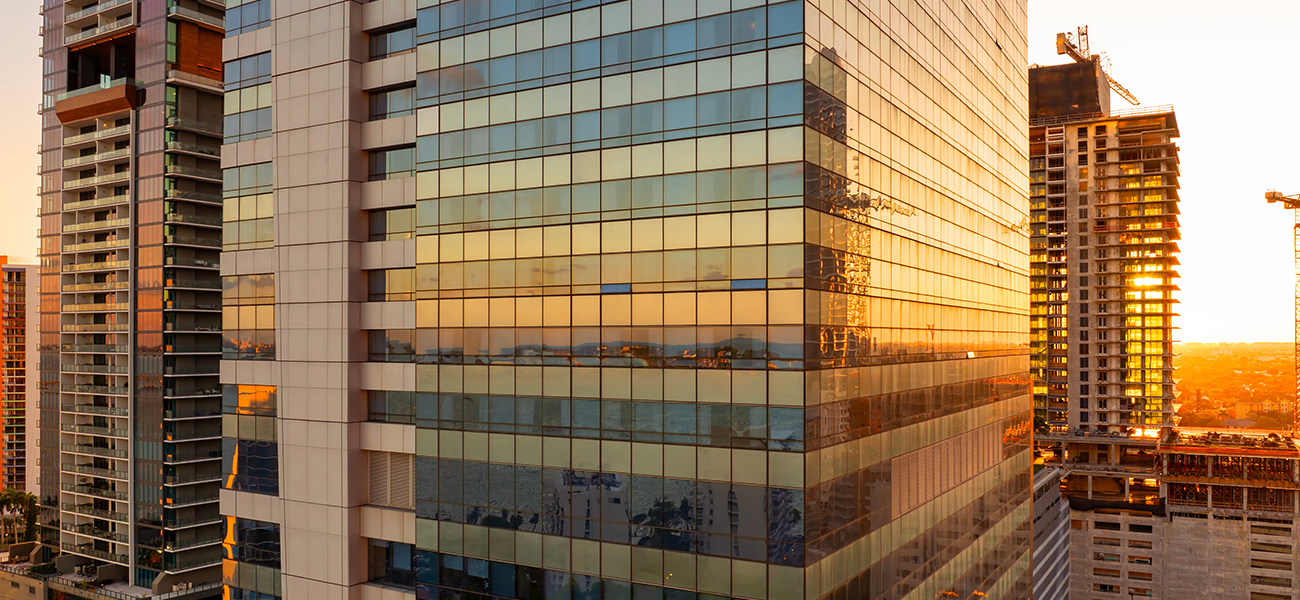 Business buildings in Miami.